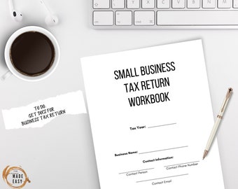 Small Business Tax Return Workbook| Minimalistic | Instant Download| Home-Based Business