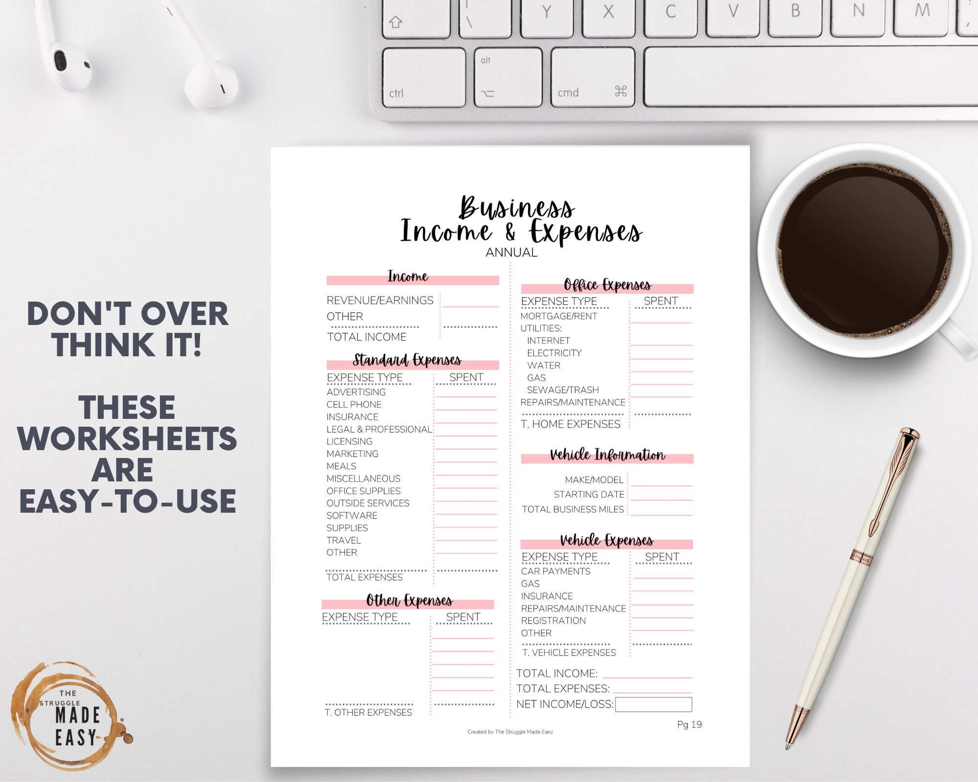 2022 Tax Return Organizer Binder Individual AND Small Business Tax PDF