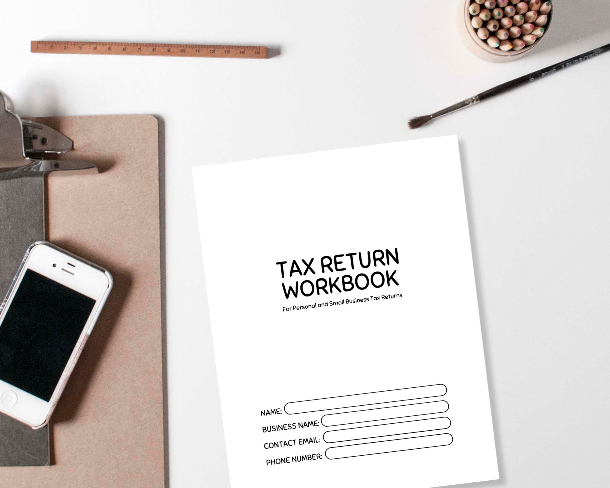 File A Return Template Tax Return Workbook Template: Editable Tax Organizer (canva, US Taxes ...