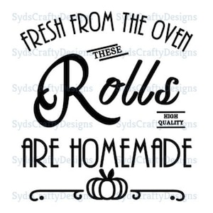 Fraîchement sortis du four, ces rouleaux sont des autocollants numériques faits maison | Téléchargement instantané, fichiers Cricut Cut, fichiers Silhouette Cut | SVG, JPG, PNG