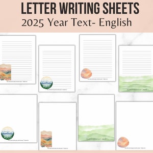 Papelería para escribir TJ, papelería con texto para el año 2025, plantilla de texto para el año TJ, plantilla de versículo bíblico, escritura de cartas, suministros para el ministerio TJ, imprimible