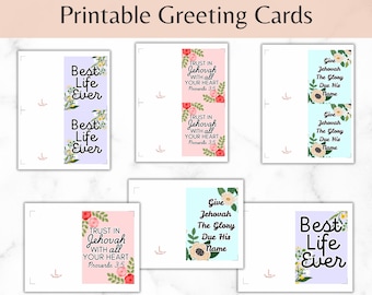 Tarjetas de felicitación imprimibles de los Testigos de Jehová / Tarjetas de felicitación / Ánimo / Regalos hechos a mano / Escrituras bíblicas / Testigos de Jehová / Regalos pioneros / Descarga digital de los Testigos de Jehová