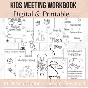 Printable Kids workbook, JW Toddler workbook, kids meeting workbook, JW coloring book, Downloadable, Jw service, JW kids activity book