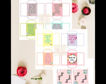 Printable tea bag envelopes | tea pouch | tea wrapper | DIY gift | Bible Scripture | JW | pioneer gifts | Jw digital download | best life