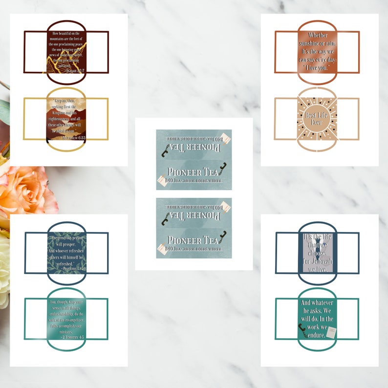 Printable Tea Bag Envelopes Tea Pouch Tea Wrapper DIY Etsy