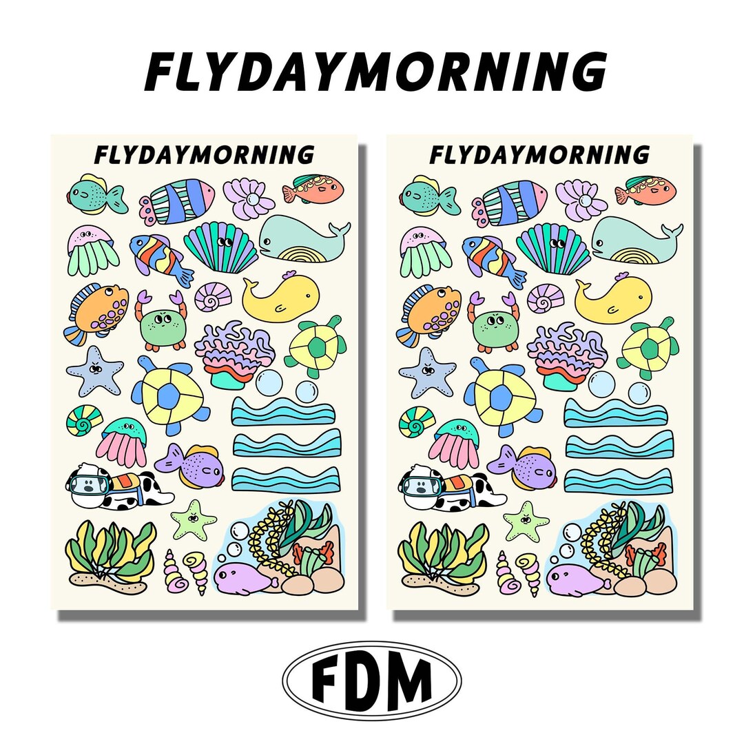 Under the Sea Sticker Sheet Aquarium Fish Stickers Cute Etsy