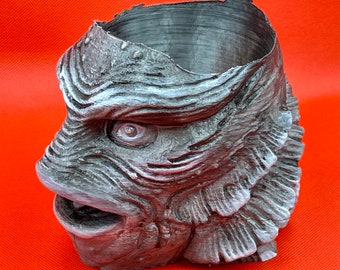 Creature from the Black Lagoon Succulent Planter Pot, Hand Sculpted, Painted!