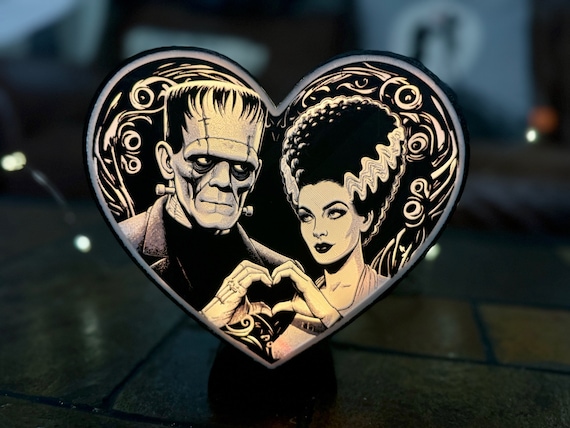 Frankenstein / Bride Nightmare Lithopane Lightbox / Lamp