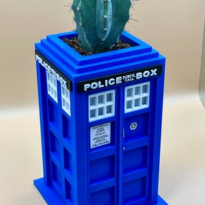 Dr. Who Tardis Succulent Planter, Hand Sculpted in Two Sizes!