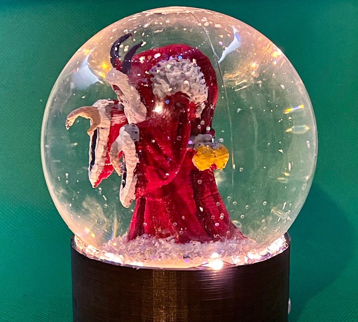 Krampus SNOWGLOBE With Lights Etsy