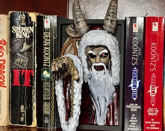 Krampus Book Nook, Hide your stash! Hand Sculpted, Painted! Gus Vom Krampus