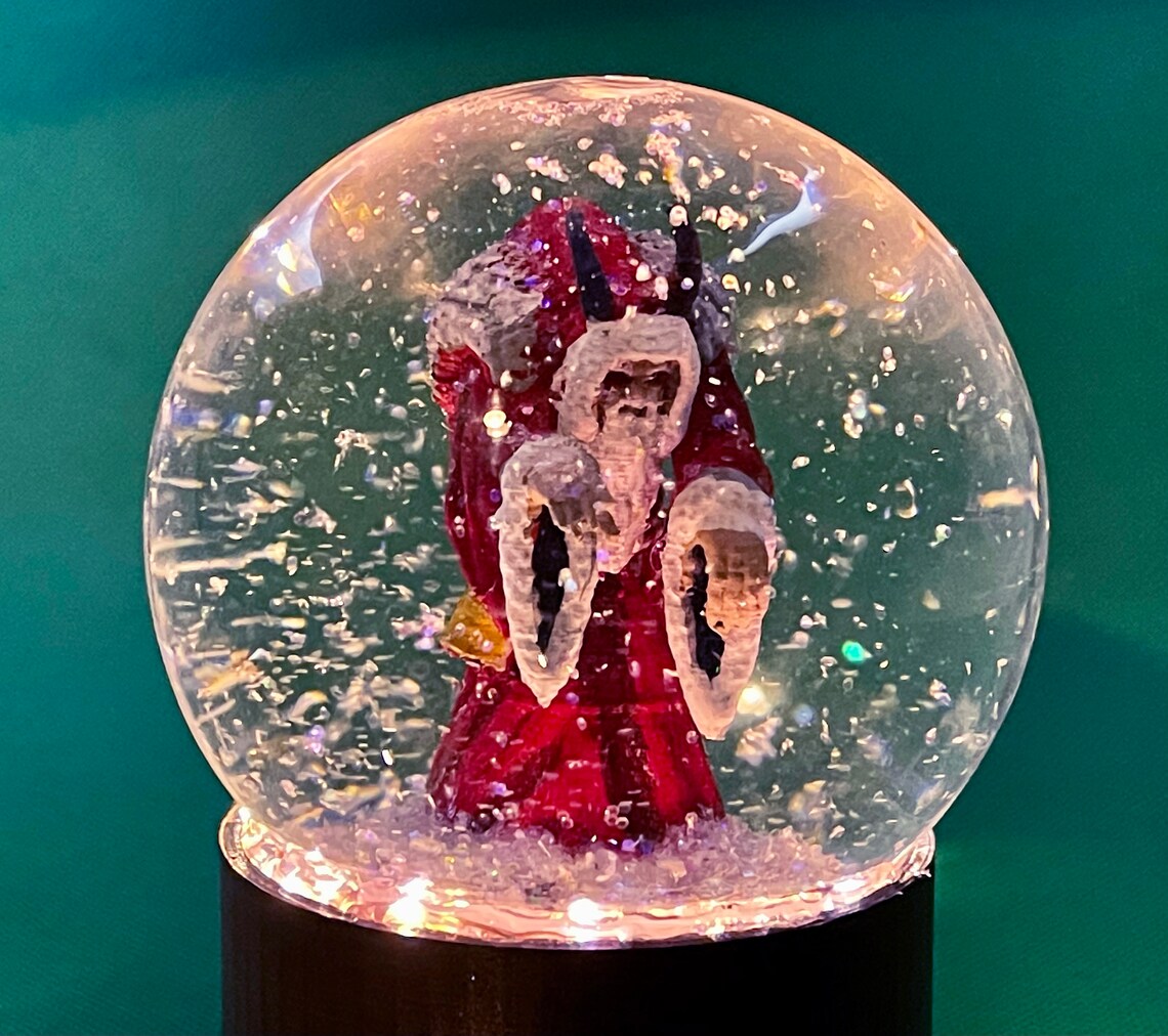 Krampus SNOWGLOBE With Lights Etsy