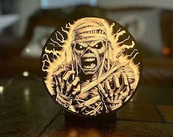 Eddie / Iron Maiden Lithopane Lightbox / Lamp! Multicolored Lights!!