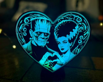 Frankenstein / Bride Nightmare Lithopane Lightbox / Lamp