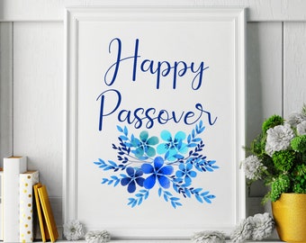 Happy Passover printable sign, Passover Decor, Feast of unleavened bread, Spring Festival, Jewish wall art, 8x10, 11x14, 16x20 PDF Download