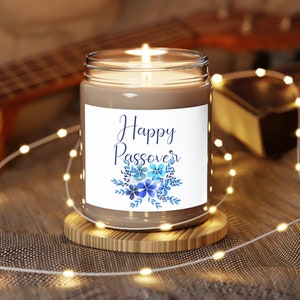 Happy Passover Candle, Passover Decor Scented Candle 9oz, Jewish Holiday Candle, Passover Gift, Festive Jewish Home Decoration