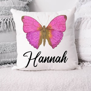 Schmetterling Kissenhülle, Personalisierte Geschenke für Mädchen, Personalisiertes Kissen für Sie, Personalisiertes Geschenk für Mädchen