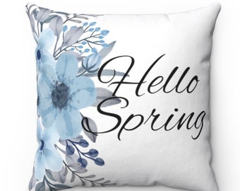 hello spring pillow