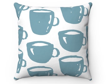 Coffee Throw Pillow Cover, Coffee Lovers Gift, Coffee cup pillow cover