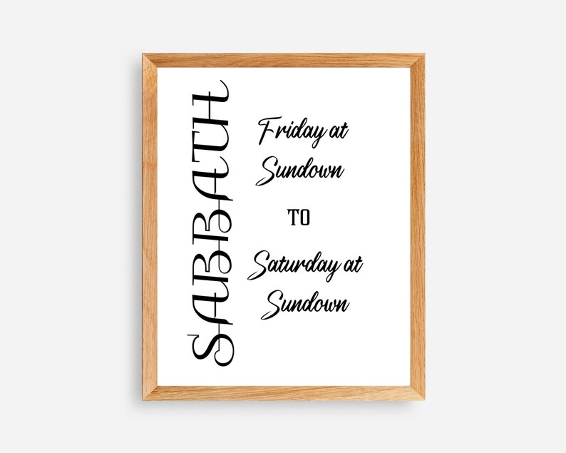 Sabbath Sundown PrintableChristian Wall SignSabbath Wall Etsy