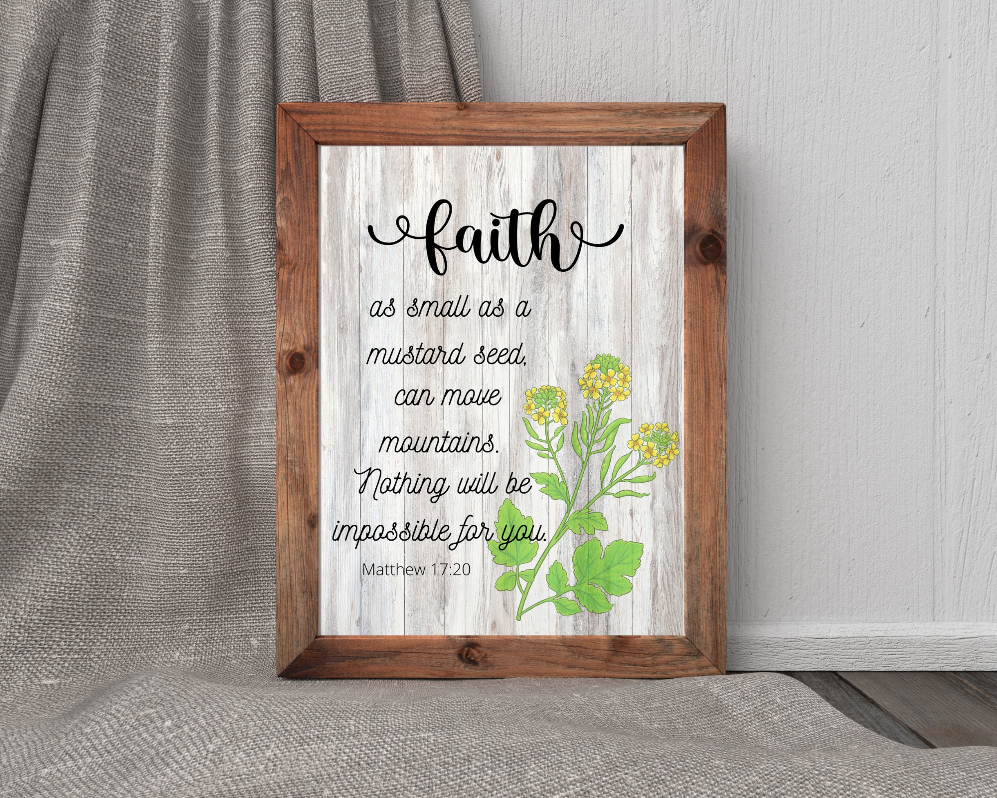 Matthew 17 20 Bible Verse PRINTABLE, Faith as Small as a Mustard Seed ...