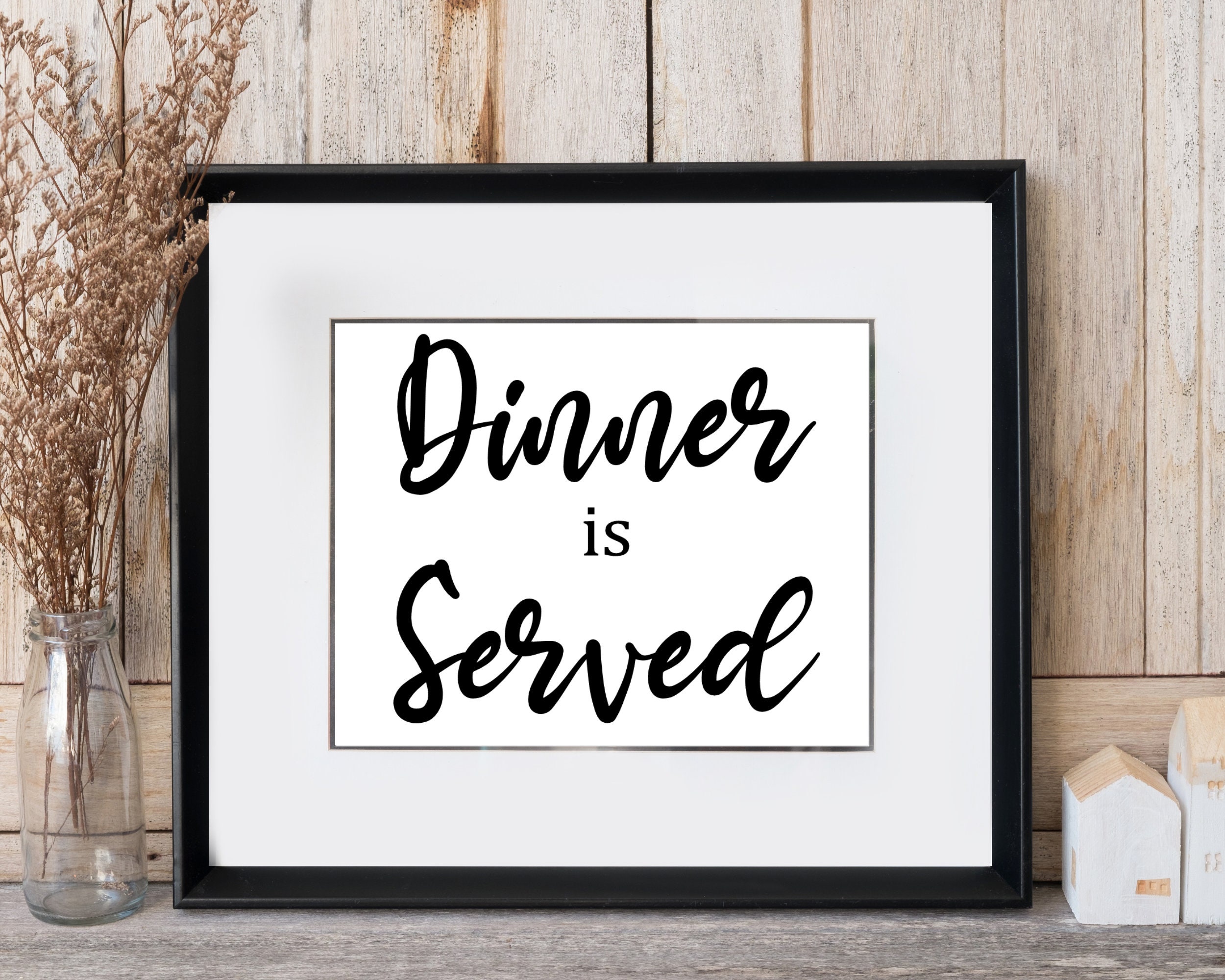 Dinner is Served, Kitchen Decor Printable, Kitchen Printable Wall Sign