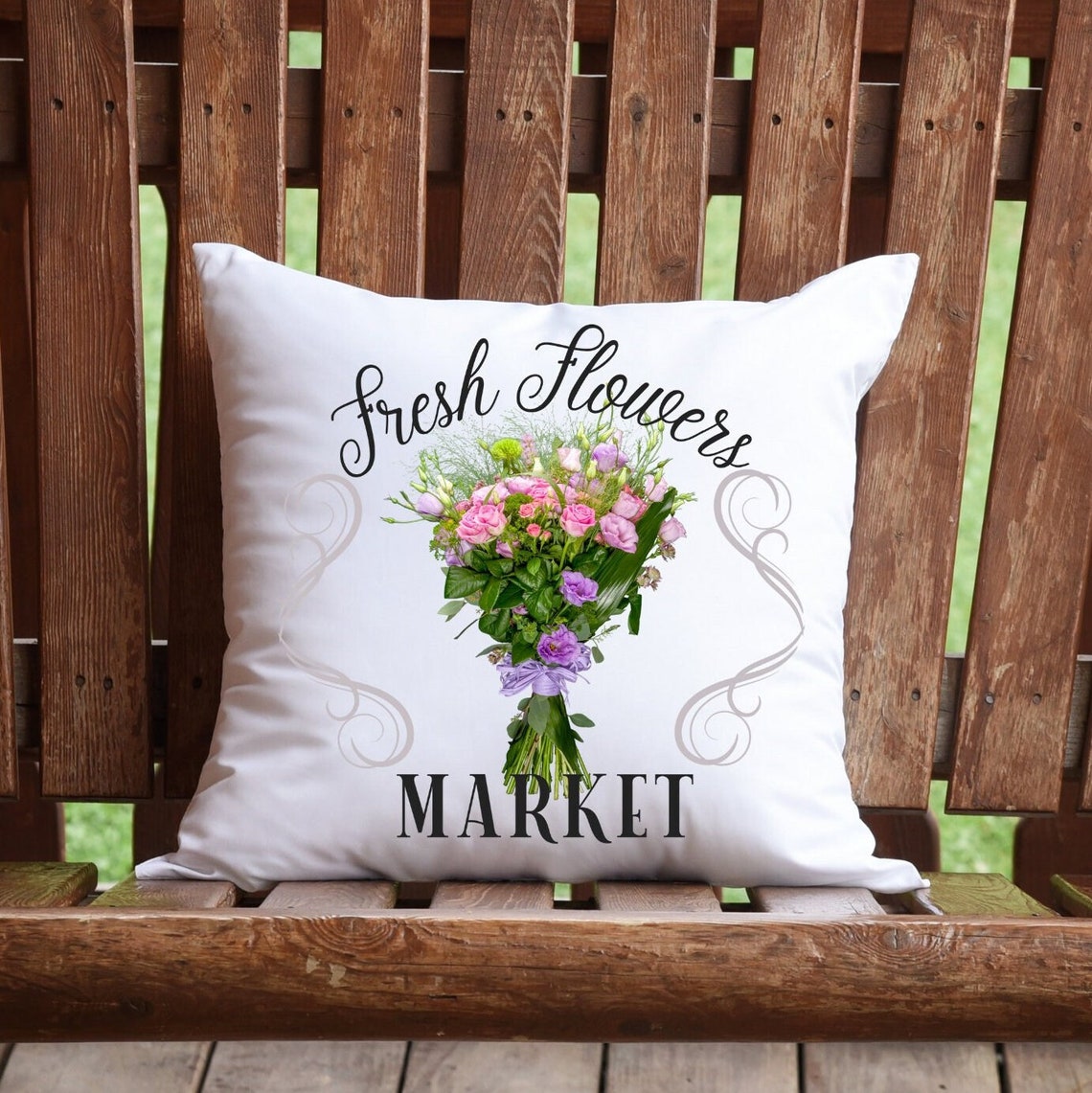 Fresh Flowers Market Pillow Cover Flower Spring Pillow Cover Etsy