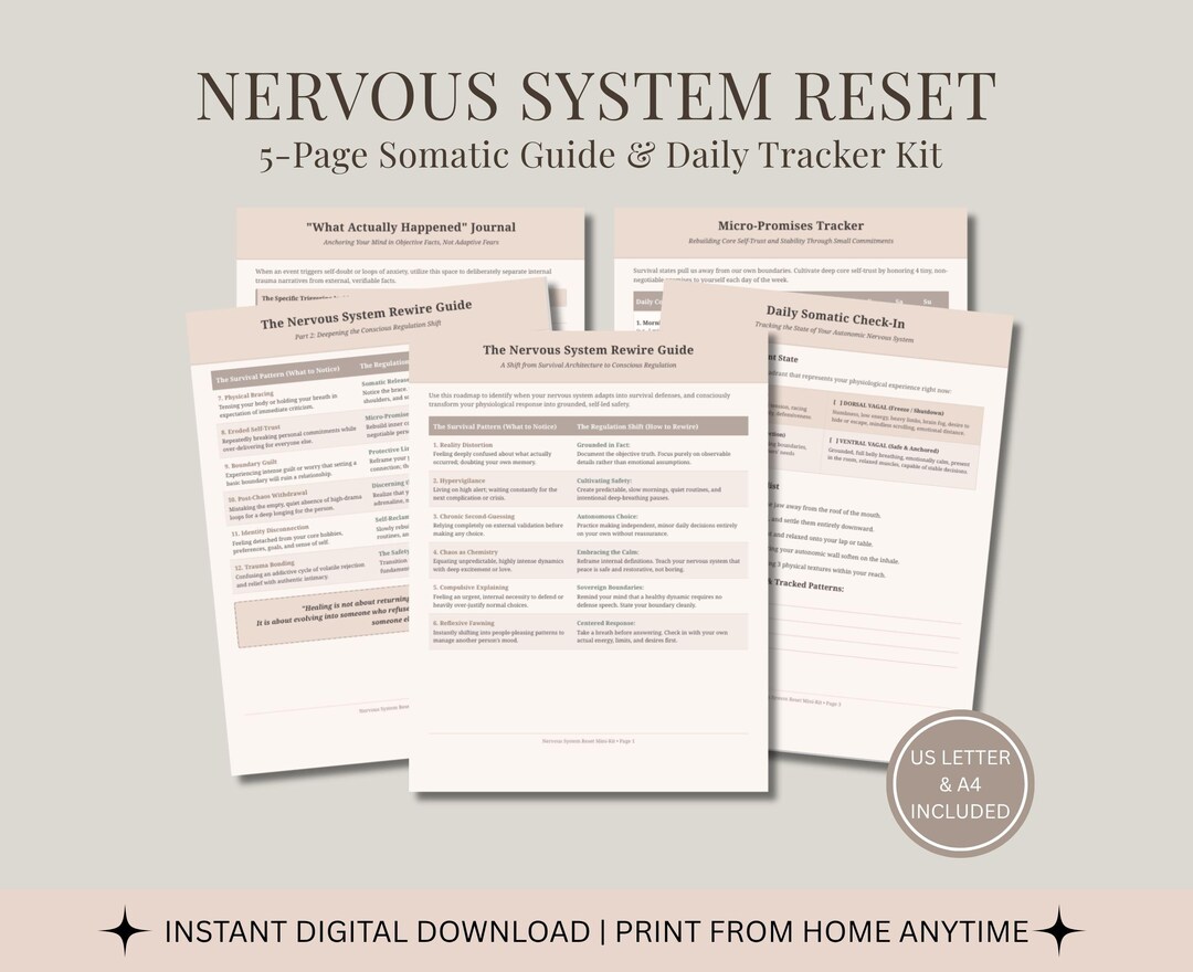 Nervous System Reset Printable Journal, Somatic Healing Guide ...