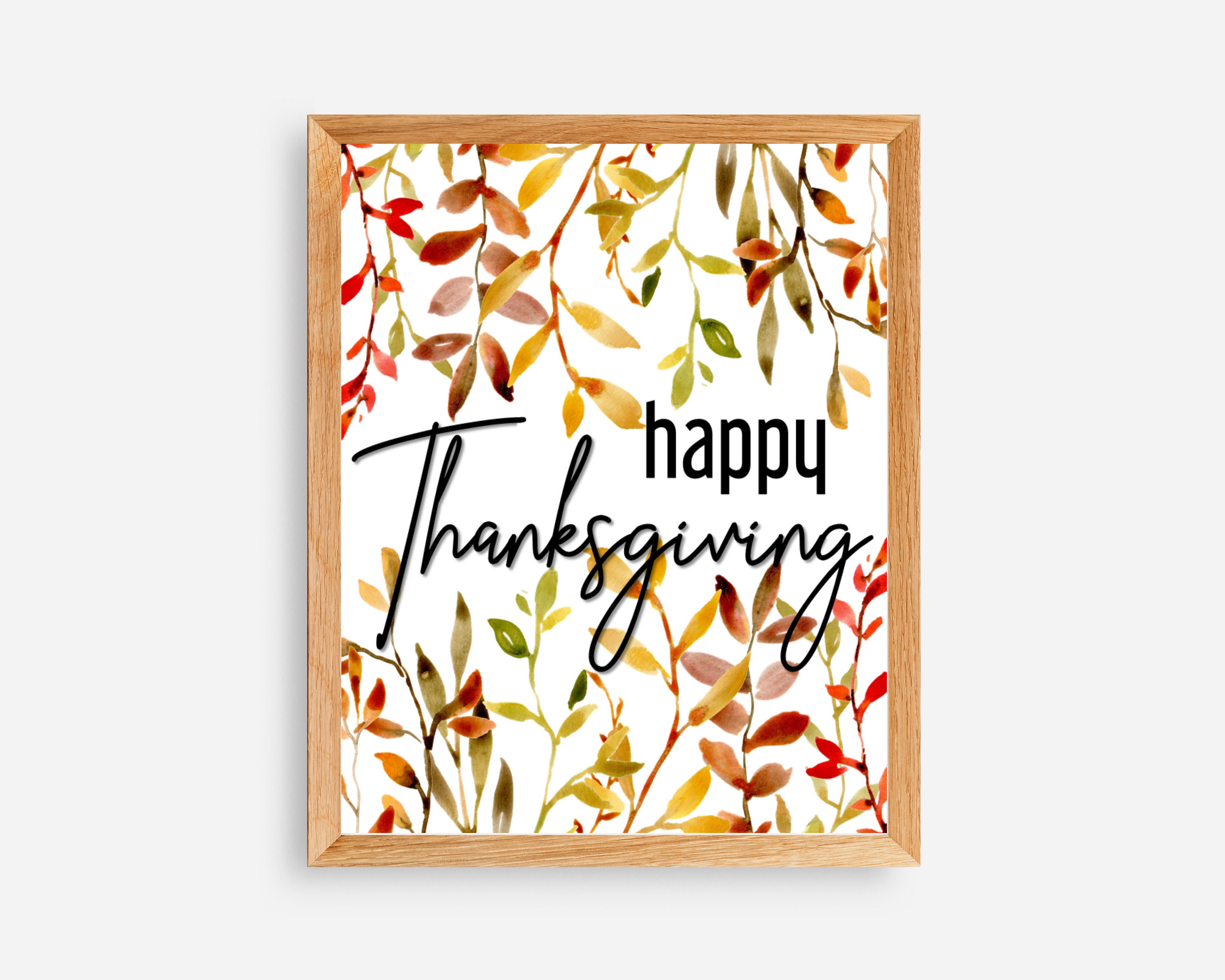 Happy Thanksgiving Sign, Thanksgiving Sign Printable, Fall Wall Decor ...