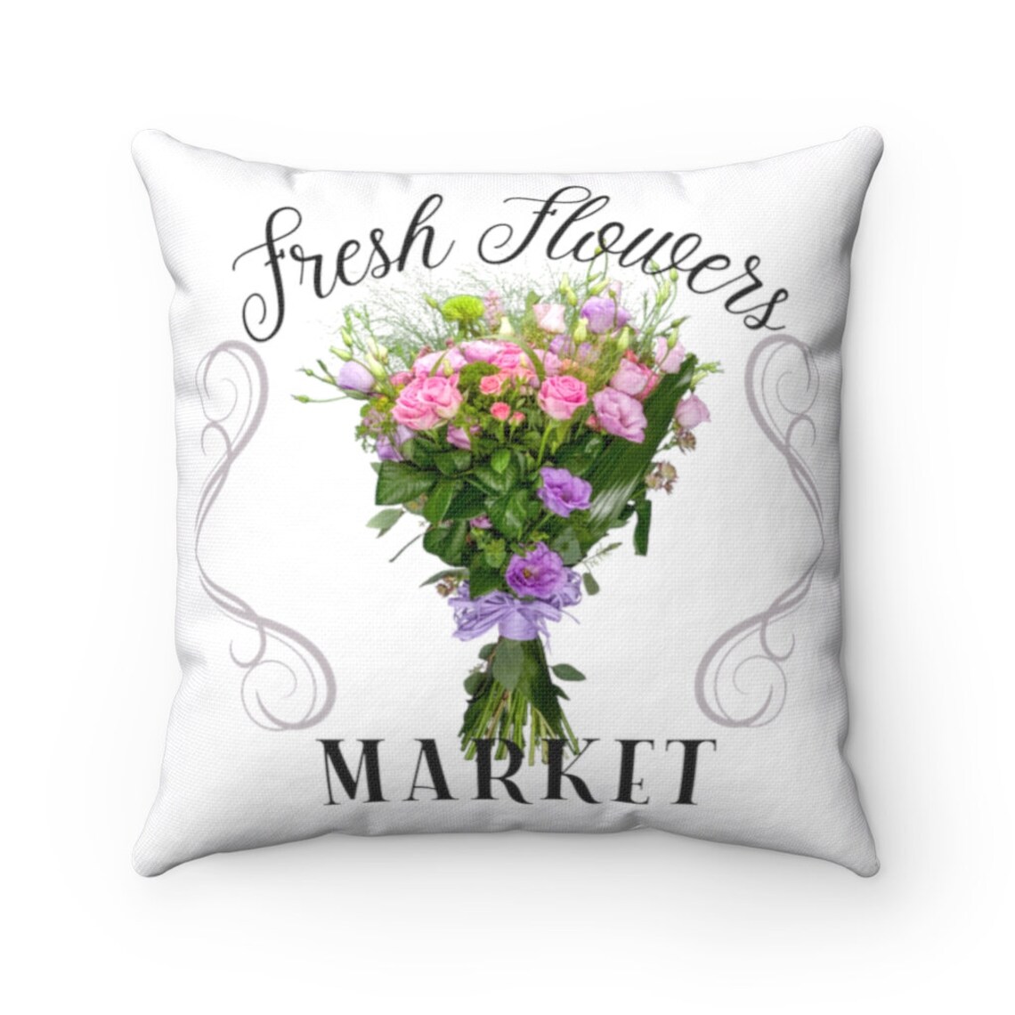 Fresh Flowers Market Pillow Cover Flower Spring Pillow Cover Etsy