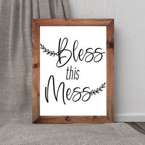printable wall art farmhouse bless this nest quote home etsy