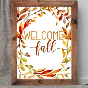Fall Autumn Sign Printable-fall Wall Decor Print-thanksgiving - Etsy