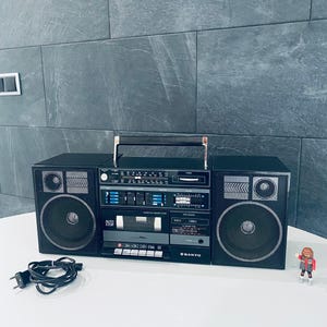 SANYO Radio Cassette Recorder-Player, model : C-12 (Black Color) Excellent Conditions