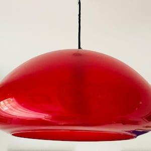 TRAMO Pendant Lamp RED Color Designed by Miguel Mila - Period 70s Very Good Conditions