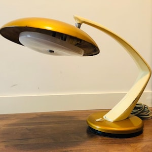FASE Lamp Boomerang 64 from the 60s Colors  White & Gold - Good Conditions