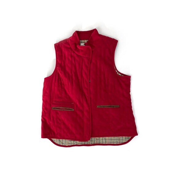 Orvis Berry Red Quilted Paddock Vest Gilet L womens Gem