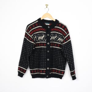 Vintage Dale of Norway Womens Wool Cable Knit Button Cardigan Sweater Size M