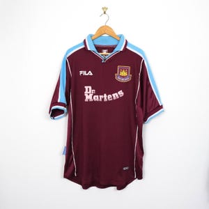 Original Authentic Fila West Ham United 1999/2000 Home Shirt Mens Extra Large