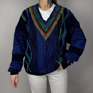 Carlo Colucci  vintage V neck knitted pullover sweater