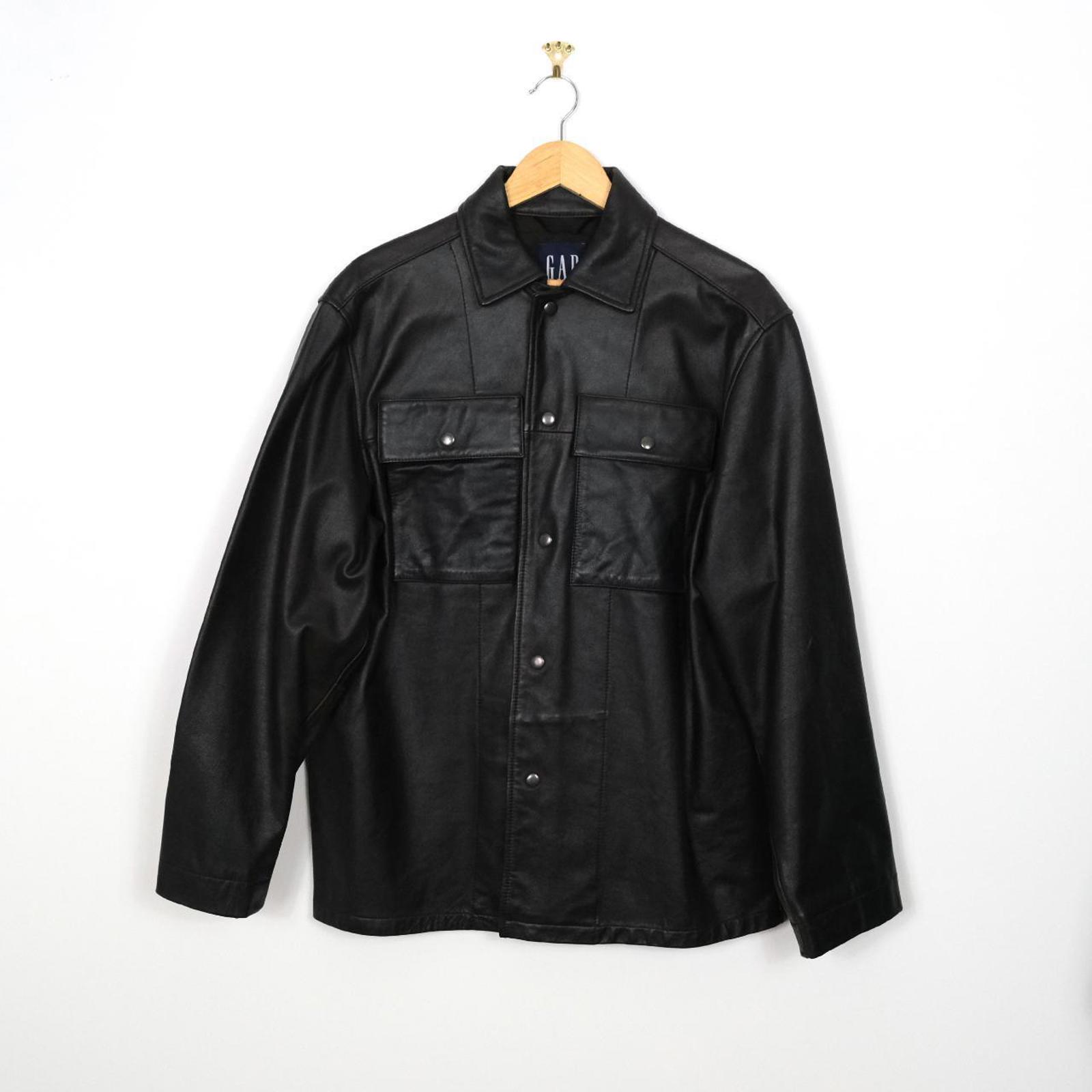 Vintage Gap Coat Cow Leather Jacket Dark Brown Mens Biker Y2K - Etsy