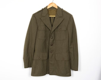 Vintage US Army Officer Coat, WWII Mackinaw Wool Coat - Etsy