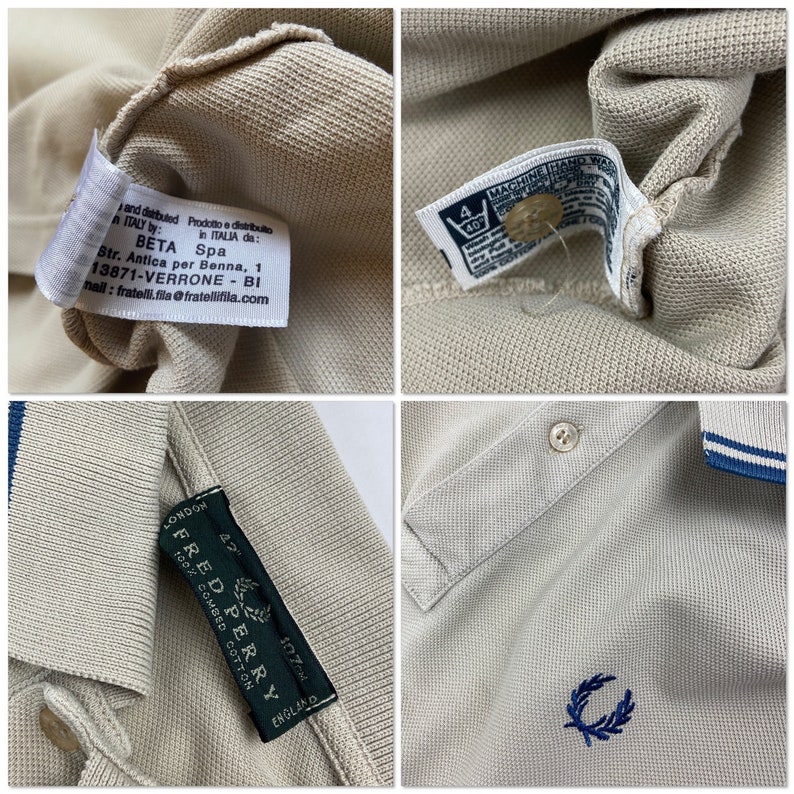 Vintage Fred Perry beige polo small size