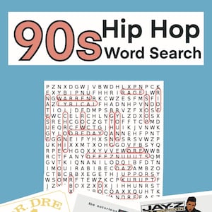 PRINTABLE WORD SEARCH Pages 90er Hip Hop (2pac Biggie Jay Z Dre Snoop Eminem, Outkast, Etc, 25 Seiten)