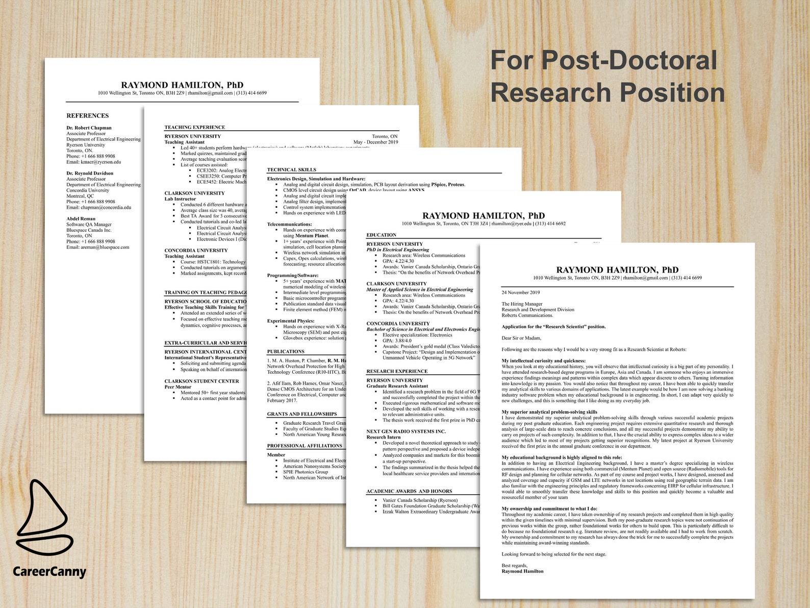 Curriculum Vitae CV Template for Scientists, Researchers for Industrial