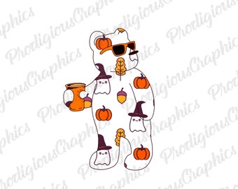 Halloween Party Bear - PNG, Sublimation Design, Digital Download, Sublimation Designs Downloads, Patriotic Designs, Sublimation Designs