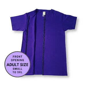 Adult&#39;s Front Opening T-Shirt for Post Surgery Recovery, Unisex Adaptive Clothing