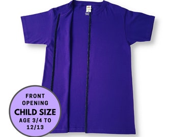 T-shirt enfant avec ouverture sur le devant pour la récupération post-opératoire, vêtement adapté unisexe