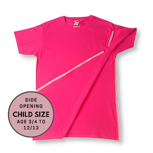 Broken Arm T-Shirt for Child, Side Opening for Broken Arm, Broken Collar Bone, Shoulder Surgery Recovery, Unisex Adaptive Clothing