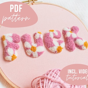 PDF PATTERN. Yarn embroidery "fluffy fuck" design. Digital download with video tutorials.