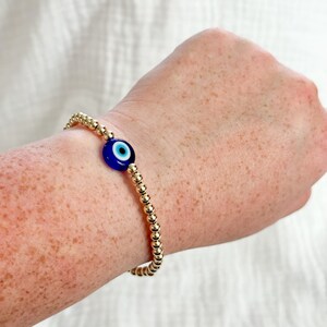 Gold Jumbo Evil Eye Mal De Ojo Bracelet